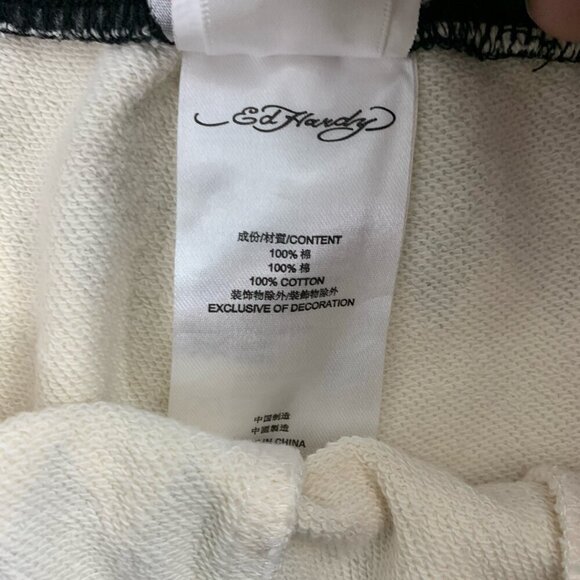 Cruel Play Ed Hardy Sweat Shorts Womens Medium Lion Rhinestones Aztec Tribal 5” - Picture 9 of 12